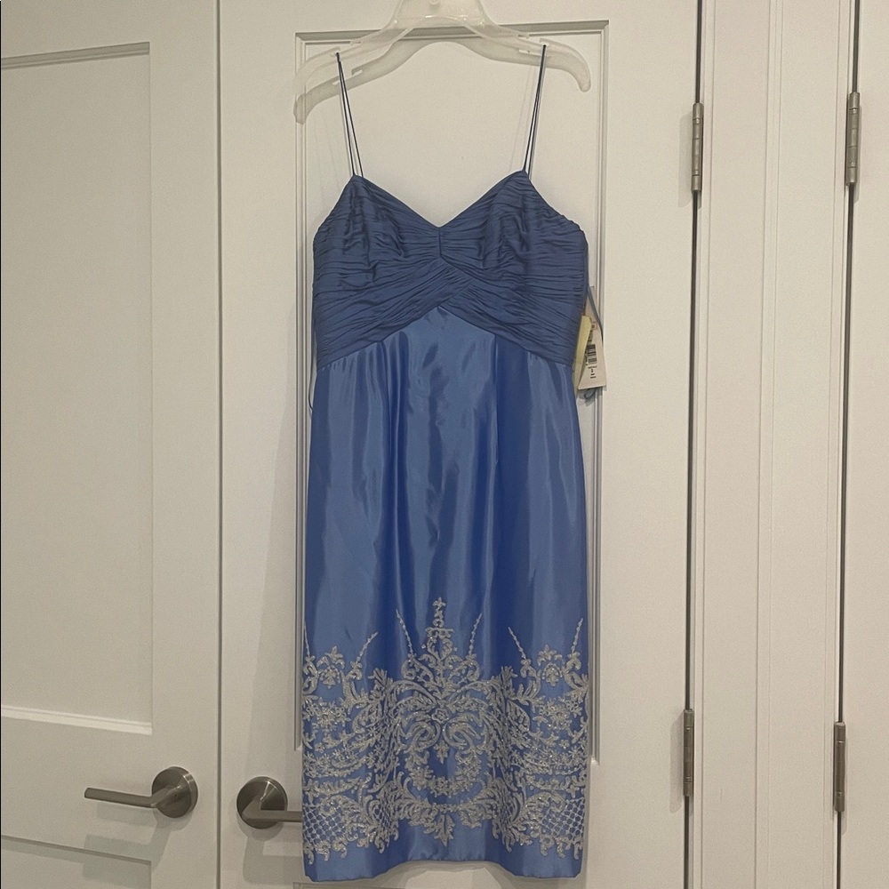 Badgley Mischka Blue and Silver Dress